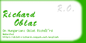 richard oblat business card